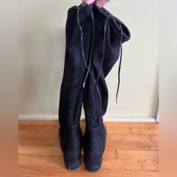 Black suede Sam Edelman knee-high boots, size 8.5 - Picture 2 of 4
